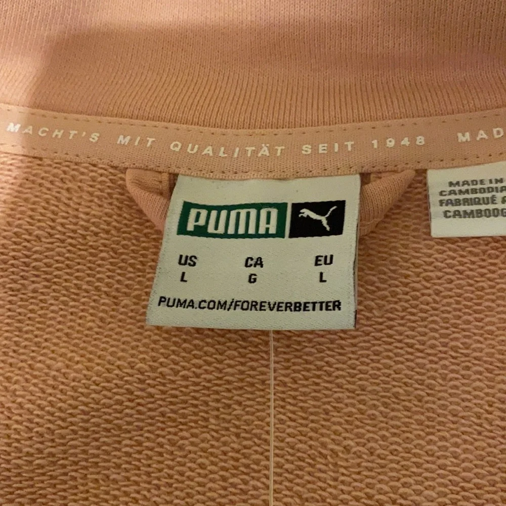 NWT Puma track jacket with zipper pink sand & white in color men size Large - Picture 5 of 10
